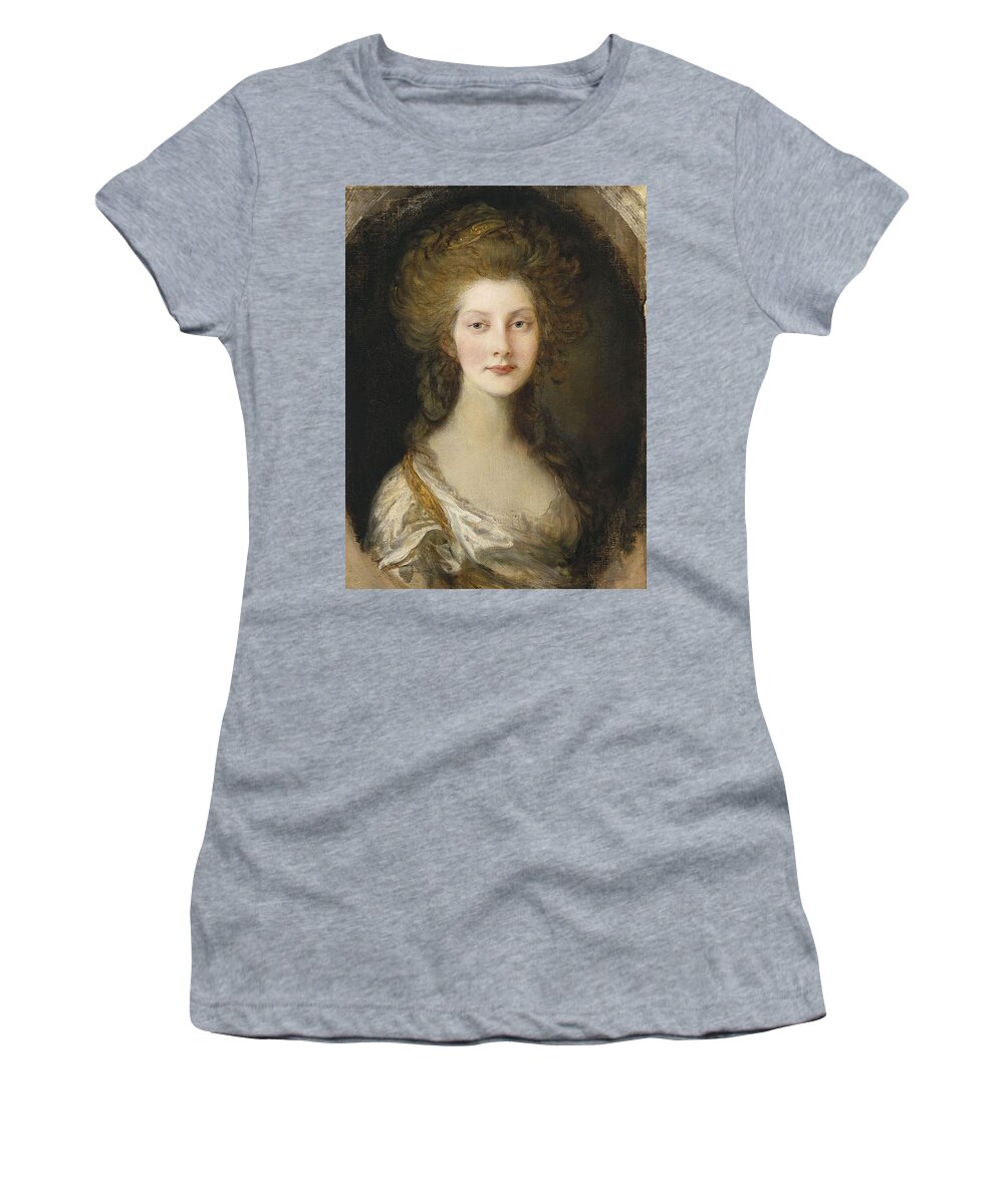 Thomas Gainsborough(1727-1788) Portrait Of Princess Augusta Women's T-Shirt featuring the painting Portrait of Princess Augusta by MotionAge Designs