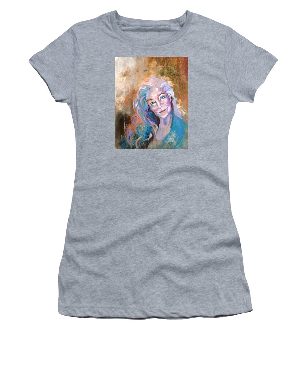 Woman Women's T-Shirt featuring the painting Portrait of the Artist by Barbara O'Toole
