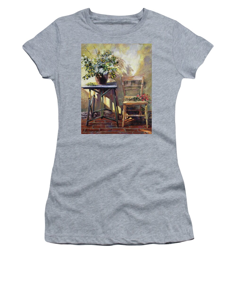 Still Life Women's T-Shirt featuring the painting Pottery Maker's Table by David Lloyd Glover