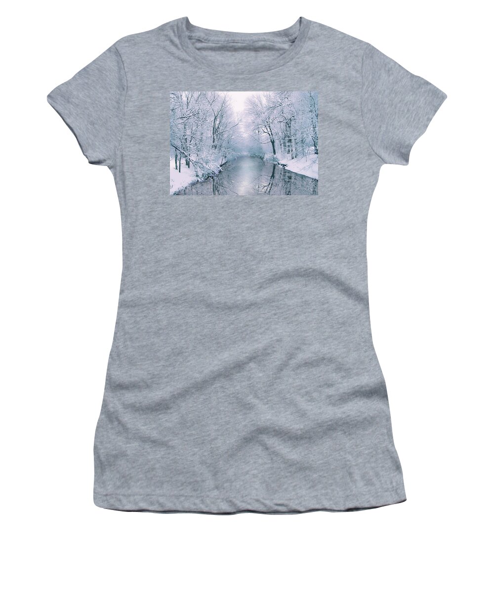 Winter Women's T-Shirt featuring the photograph Powder Blue by Jessica Jenney