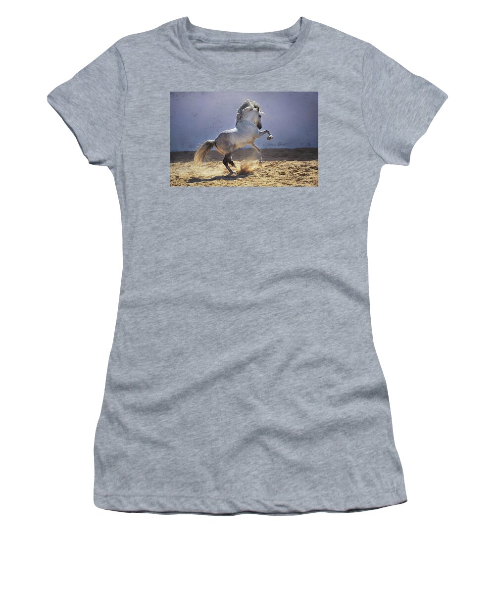 Russian Artists New Wave Women's T-Shirt featuring the photograph Power in Motion by Ekaterina Druz