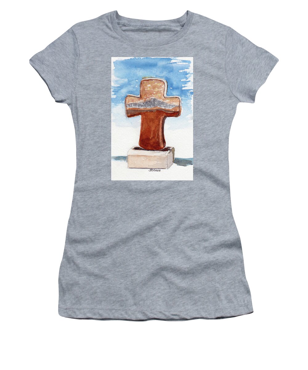 Pottery Women's T-Shirt featuring the painting Prayer Cross by Julie Maas