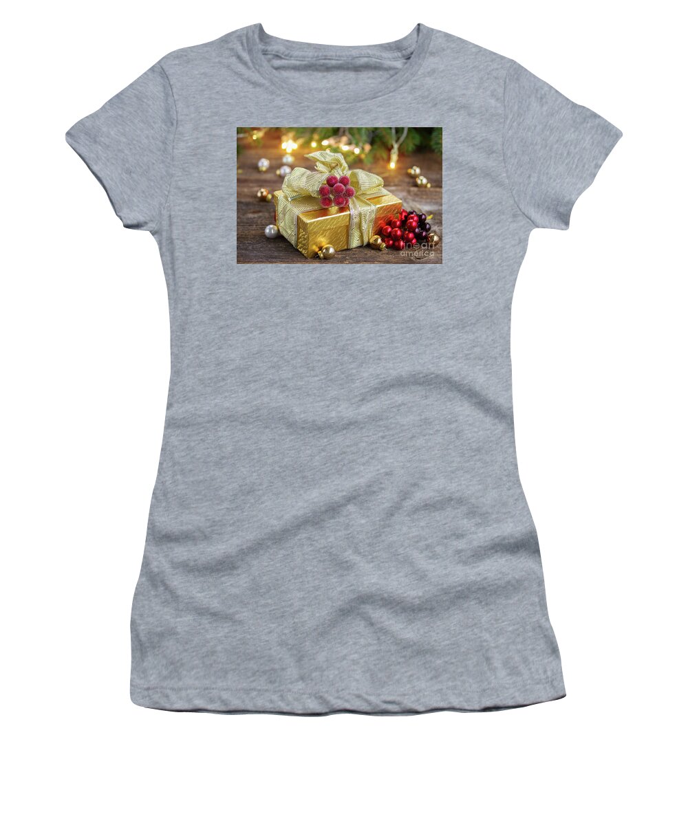 Christmas Women's T-Shirt featuring the photograph Present for Christmas by Anastasy Yarmolovich
