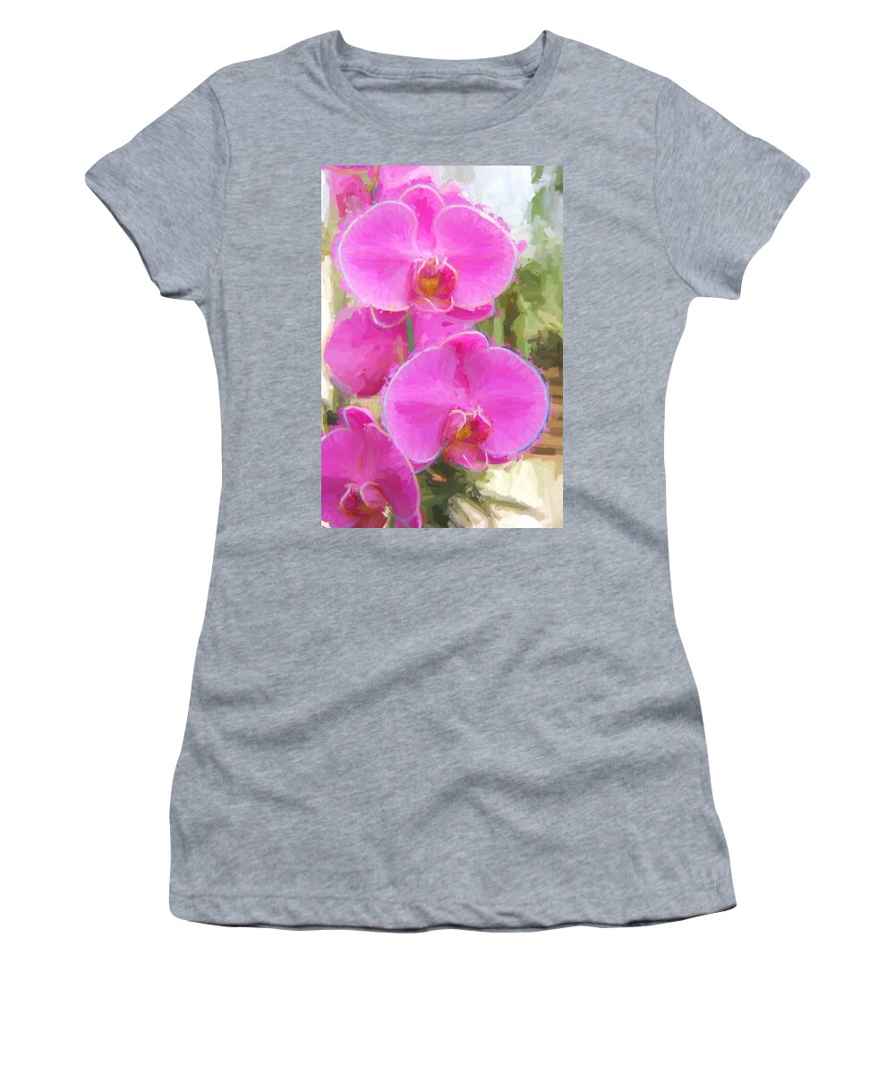 Orchid Women's T-Shirt featuring the photograph Pretty In Pink by Kathy Bassett