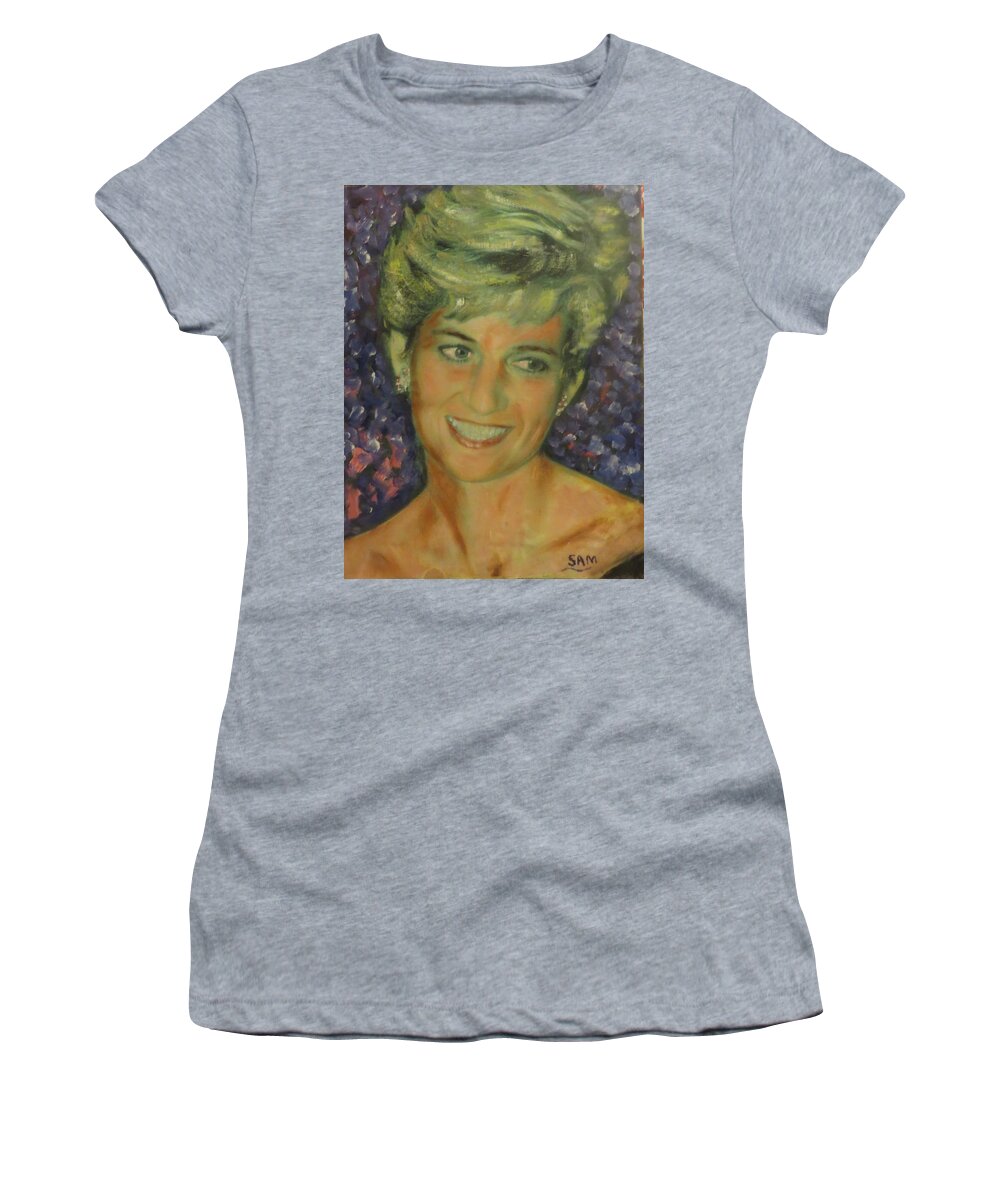 Royal Women's T-Shirt featuring the painting Princess Diana by Sam Shaker
