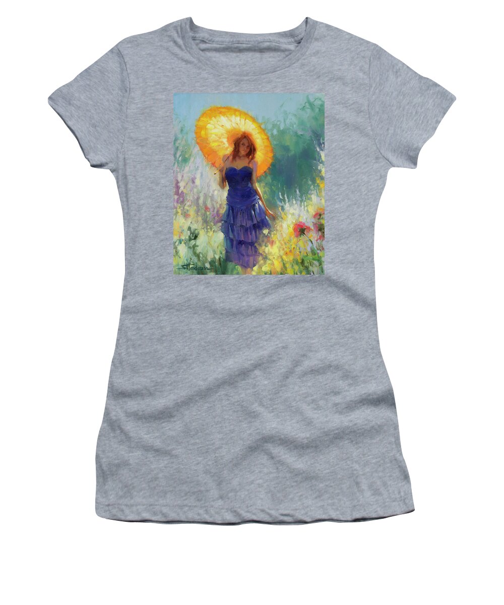 Woman Women's T-Shirt featuring the painting Promenade by Steve Henderson
