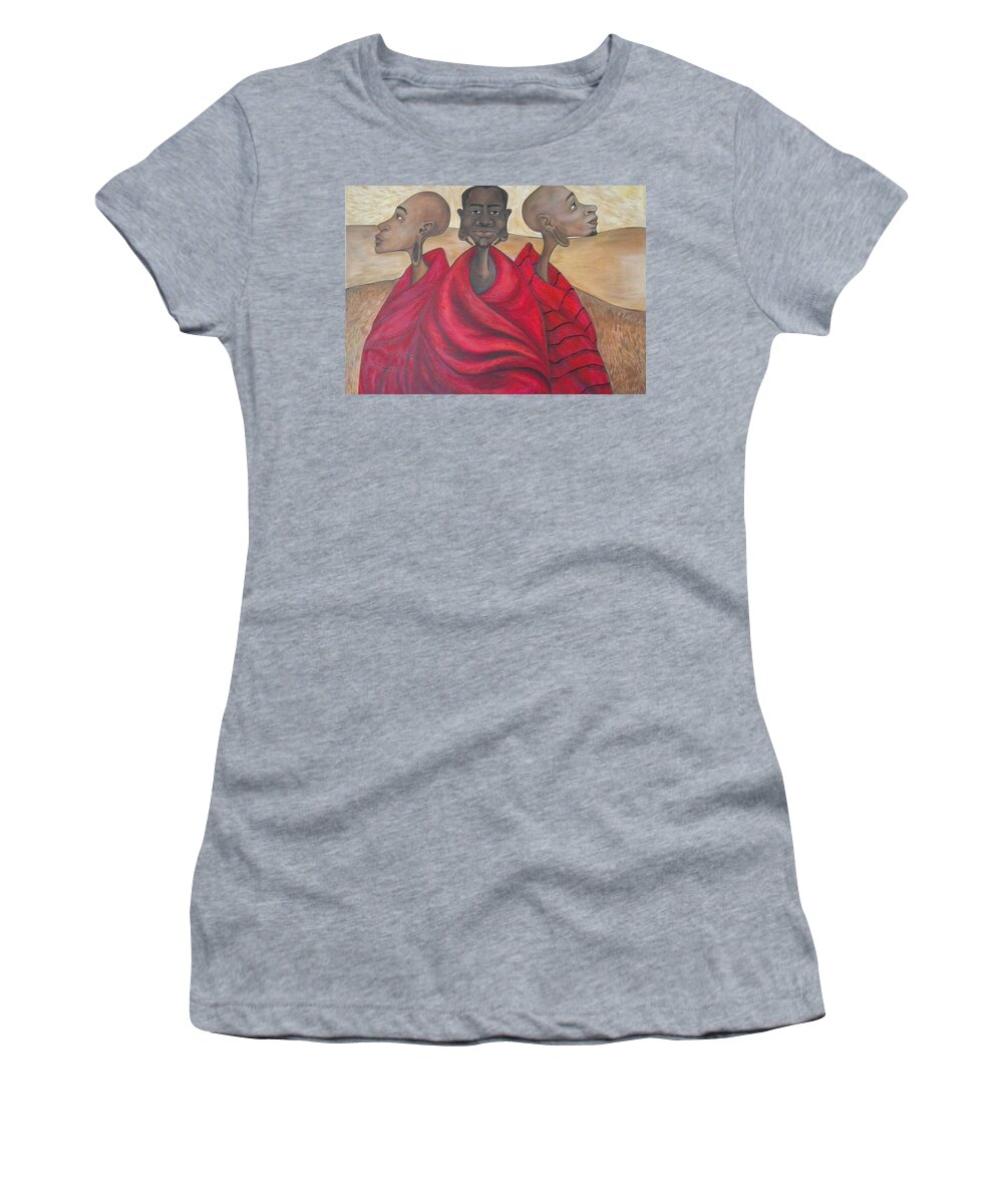 Elders Women's T-Shirt featuring the painting Protectors by Jenny Pickens