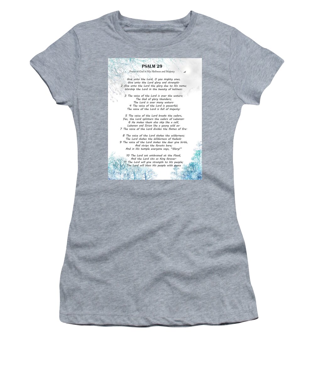 Psalm 29 Women's T-Shirt featuring the digital art Psalm 29 by Trilby Cole