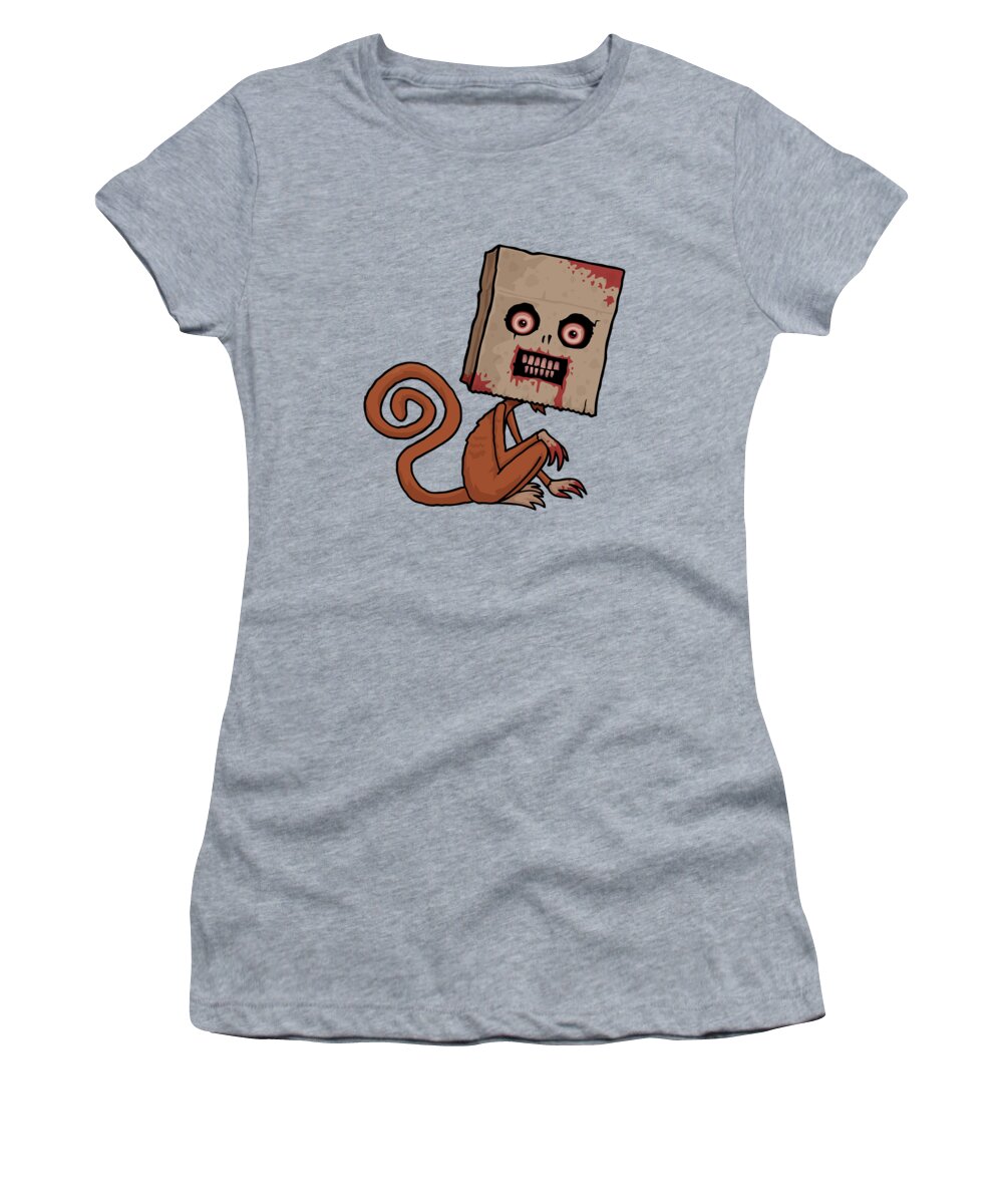 Monkey Women's T-Shirt featuring the digital art Psycho Sack Monkey by John Schwegel