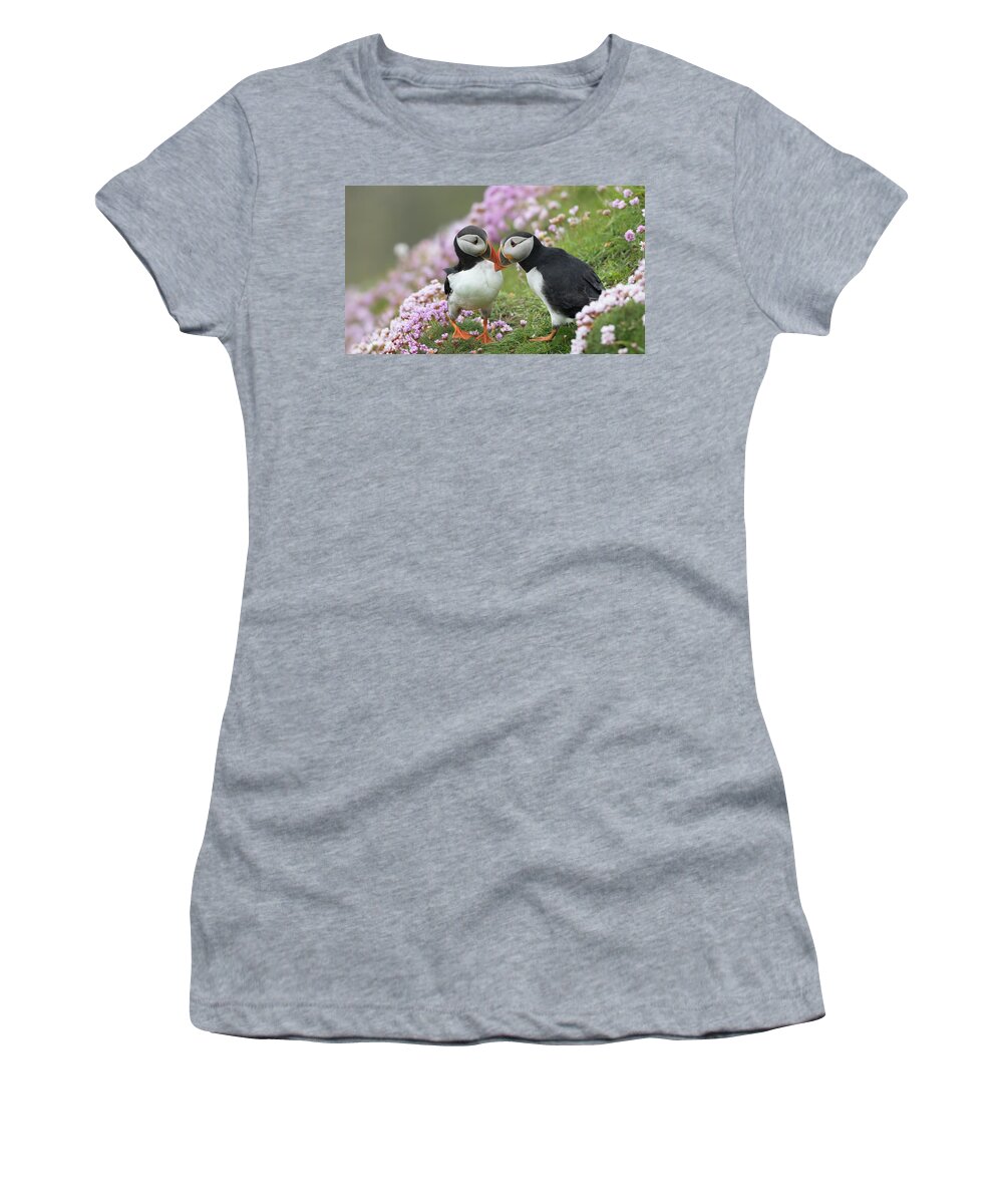Puffin Women's T-Shirt featuring the photograph Puffin Love by Pete Walkden