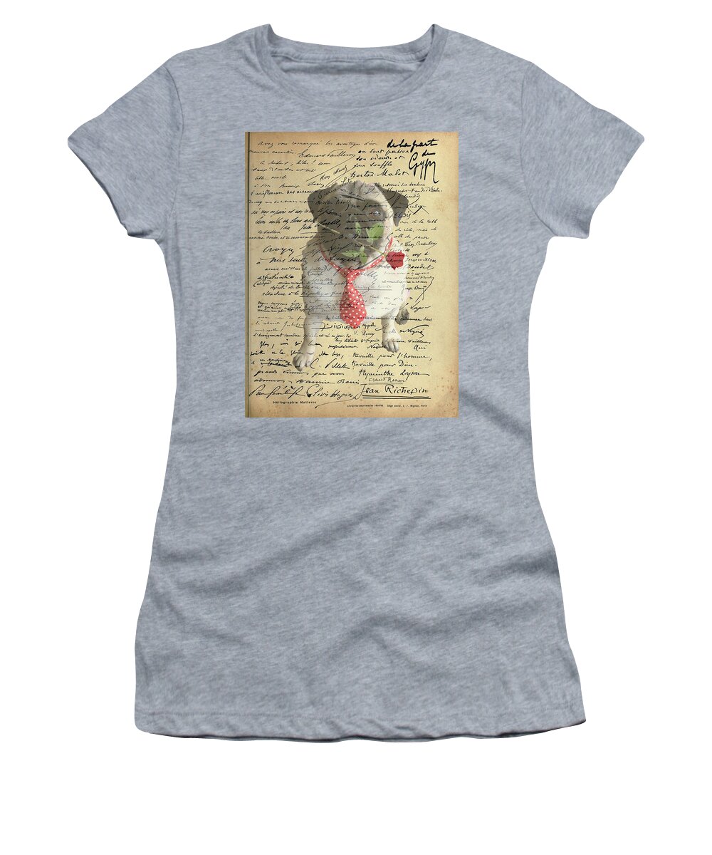 Pug Women's T-Shirt featuring the photograph Pug in Love by Jackson Pearson