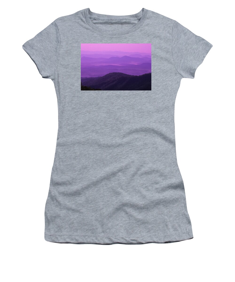 Asheville Women's T-Shirt featuring the photograph Purple Mountains by Joye Ardyn Durham