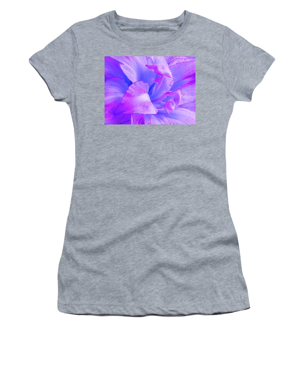 Purple Flower Women's T-Shirt featuring the photograph Purple Petals Abstract by Gill Billington