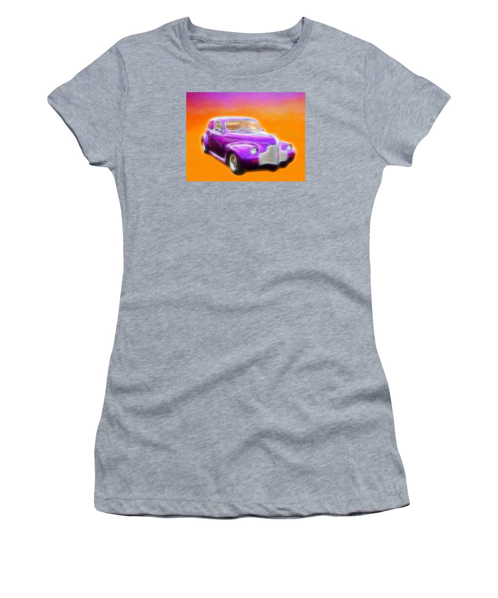 Classic Cars Women's T-Shirt featuring the digital art Purple Shadow Cruiser by Rick Wicker