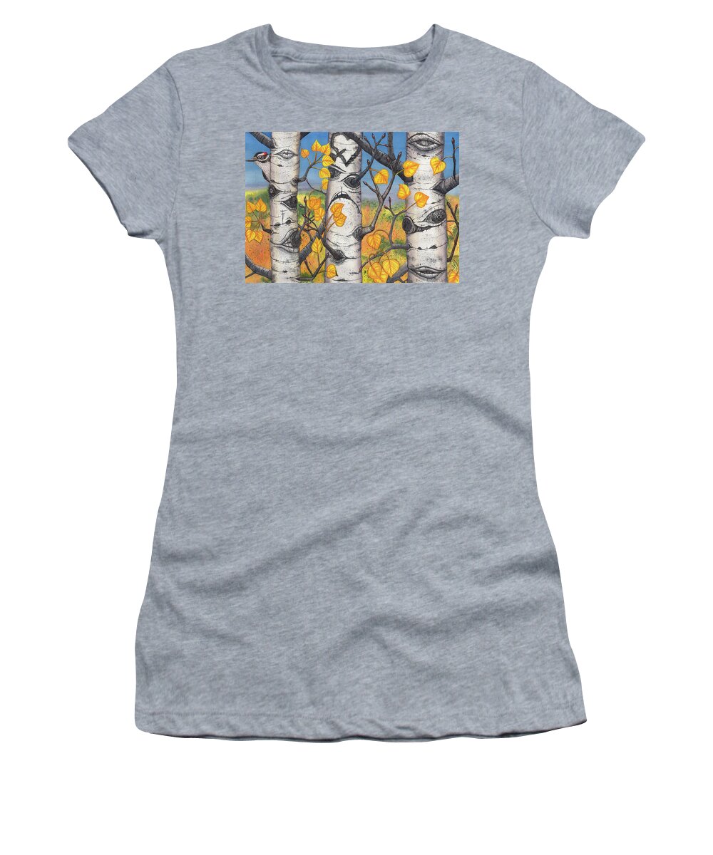 Aspen Women's T-Shirt featuring the painting Quakers by Catherine G McElroy