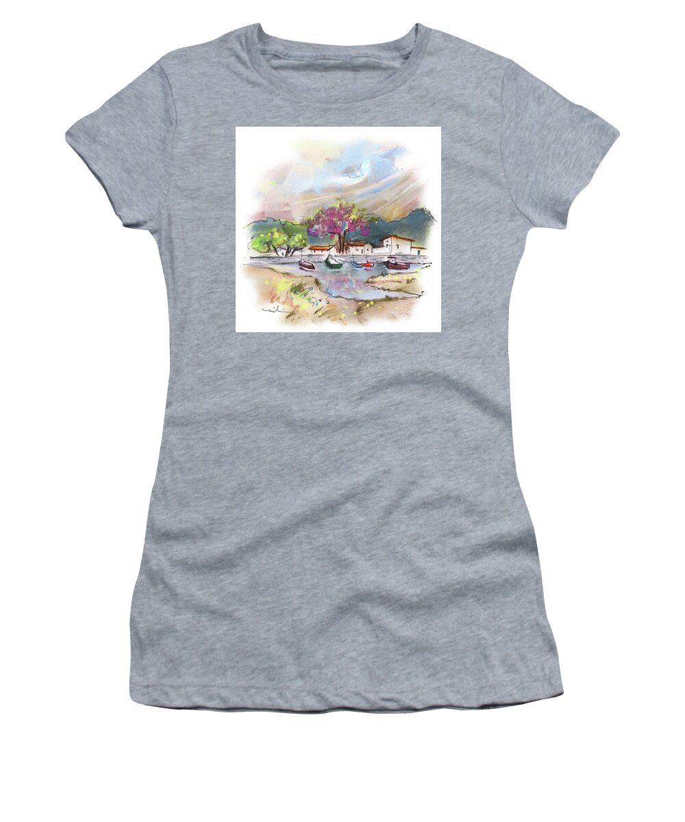 Travel Women's T-Shirt featuring the painting Quiberon Peninsula 09 by Miki De Goodaboom