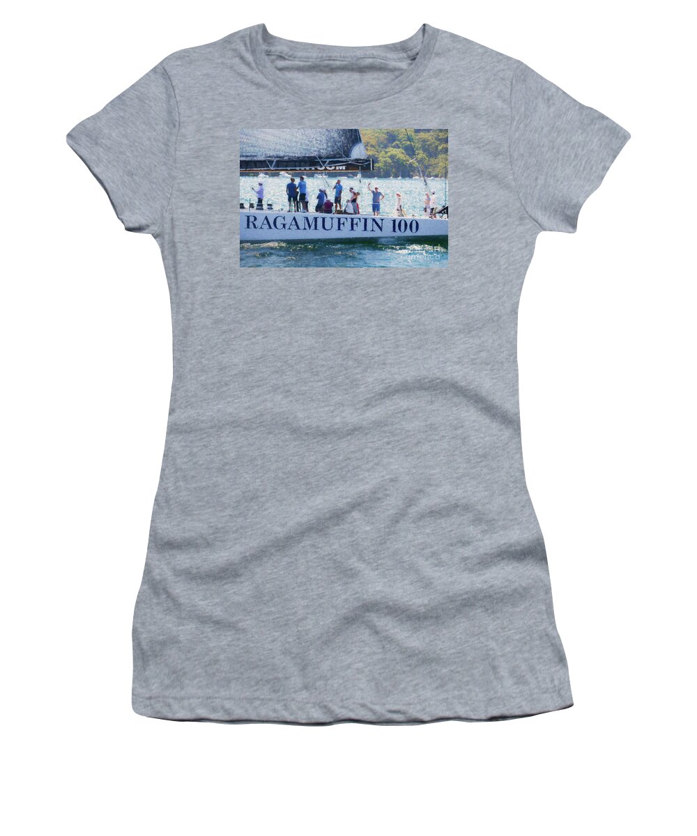 Ragamuffin Maxi Yacht Women's T-Shirt featuring the photograph Ragamuffin 100 on Sydney Harbour by Sheila Smart Fine Art Photography