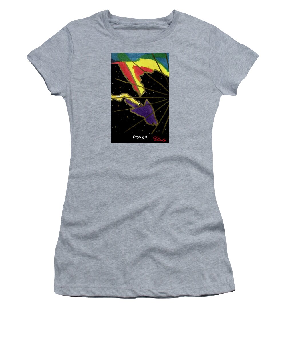 Raven Women's T-Shirt featuring the painting Raven by Clarity Artists
