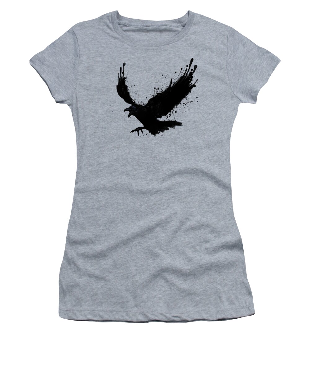 Raven Women's T-Shirt featuring the digital art Raven by Nicklas Gustafsson