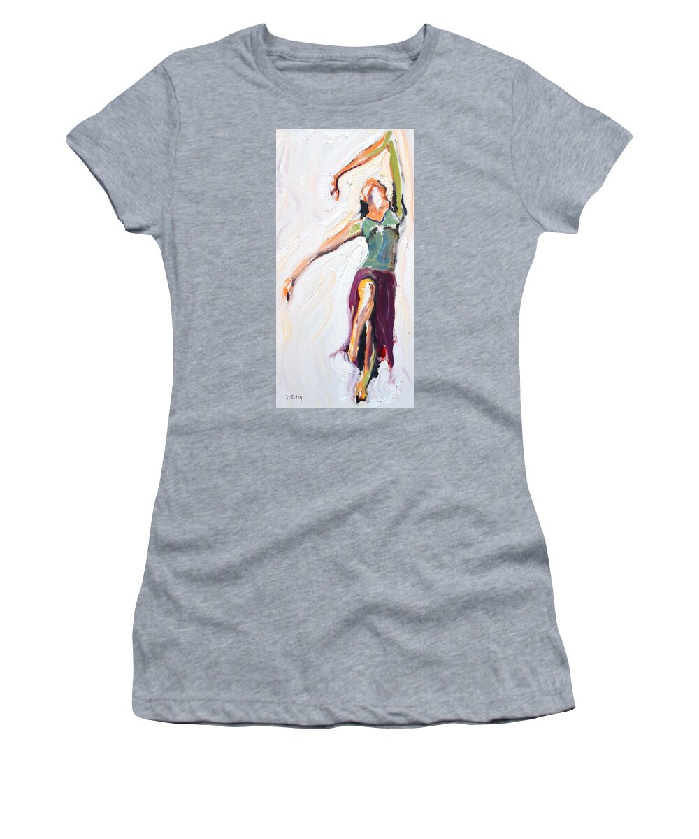 Dance Women's T-Shirt featuring the painting Rebekah's Dance Series 1 Pose 4 by Donna Tuten