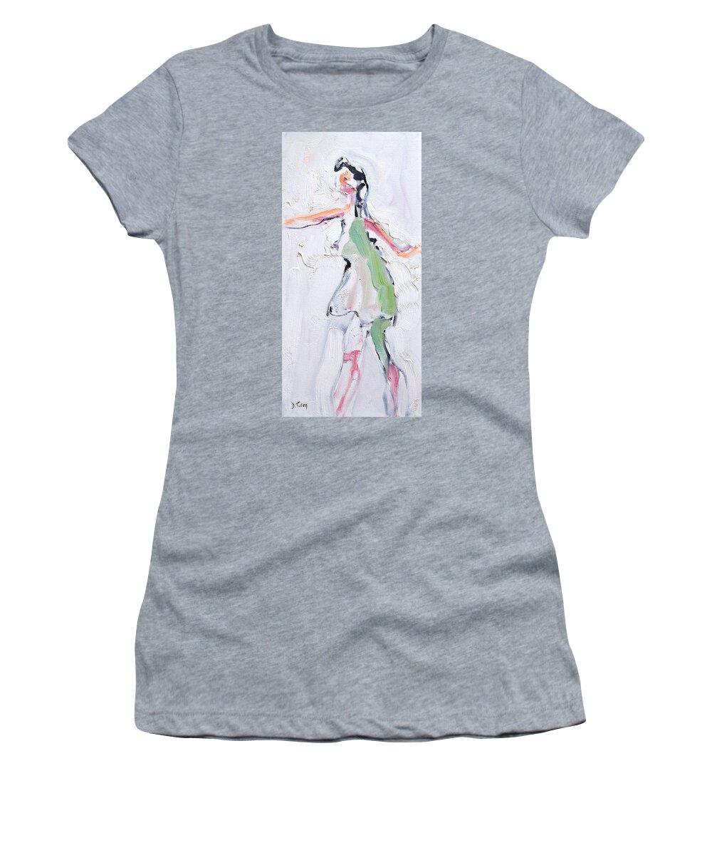 Dance Women's T-Shirt featuring the painting Rebekah's Dance Series 2 Pose 1 by Donna Tuten