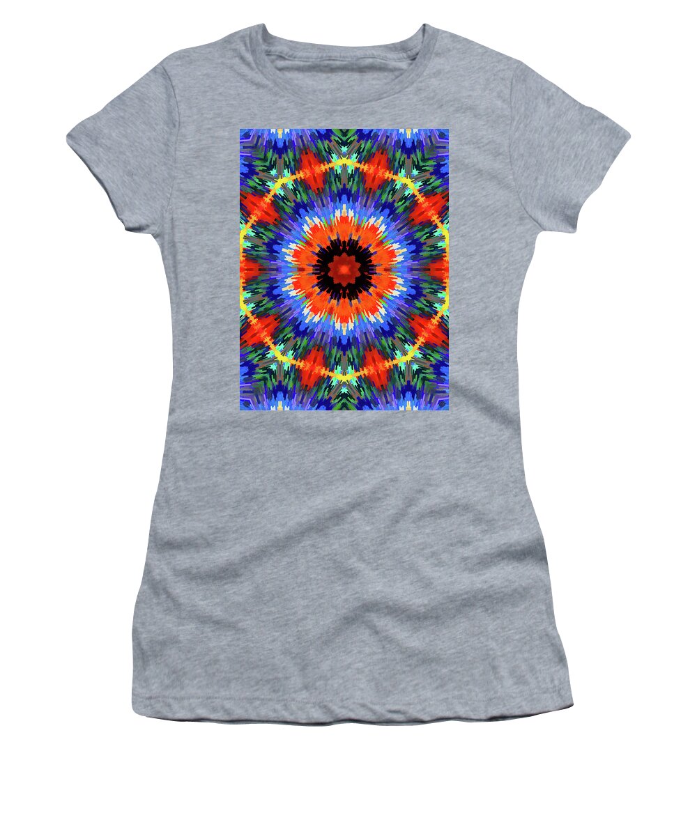 Mandala Art Women's T-Shirt featuring the painting Receives by Jeelan Clark