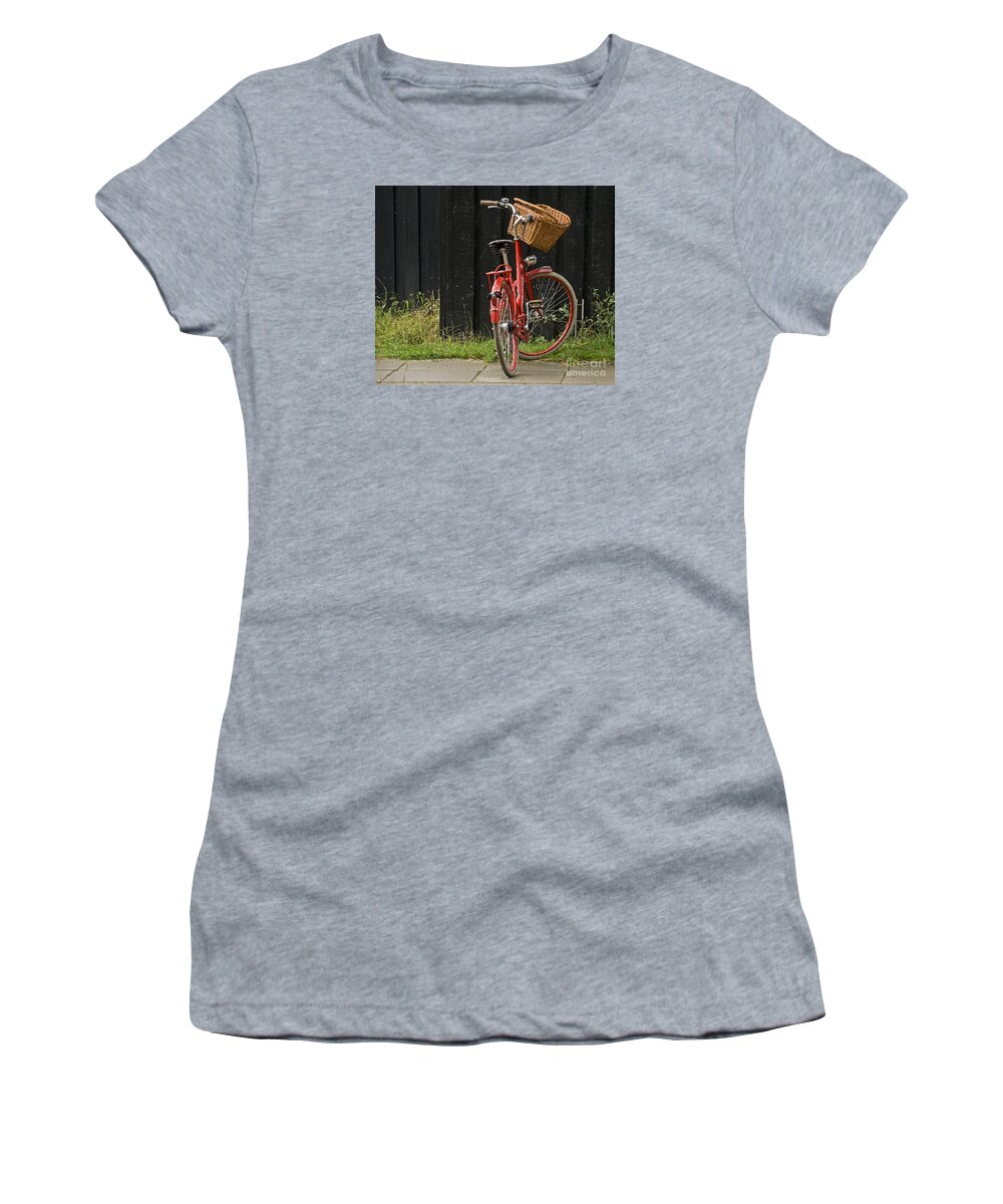 Bike Women's T-Shirt featuring the photograph Red Bike by Inge Riis McDonald