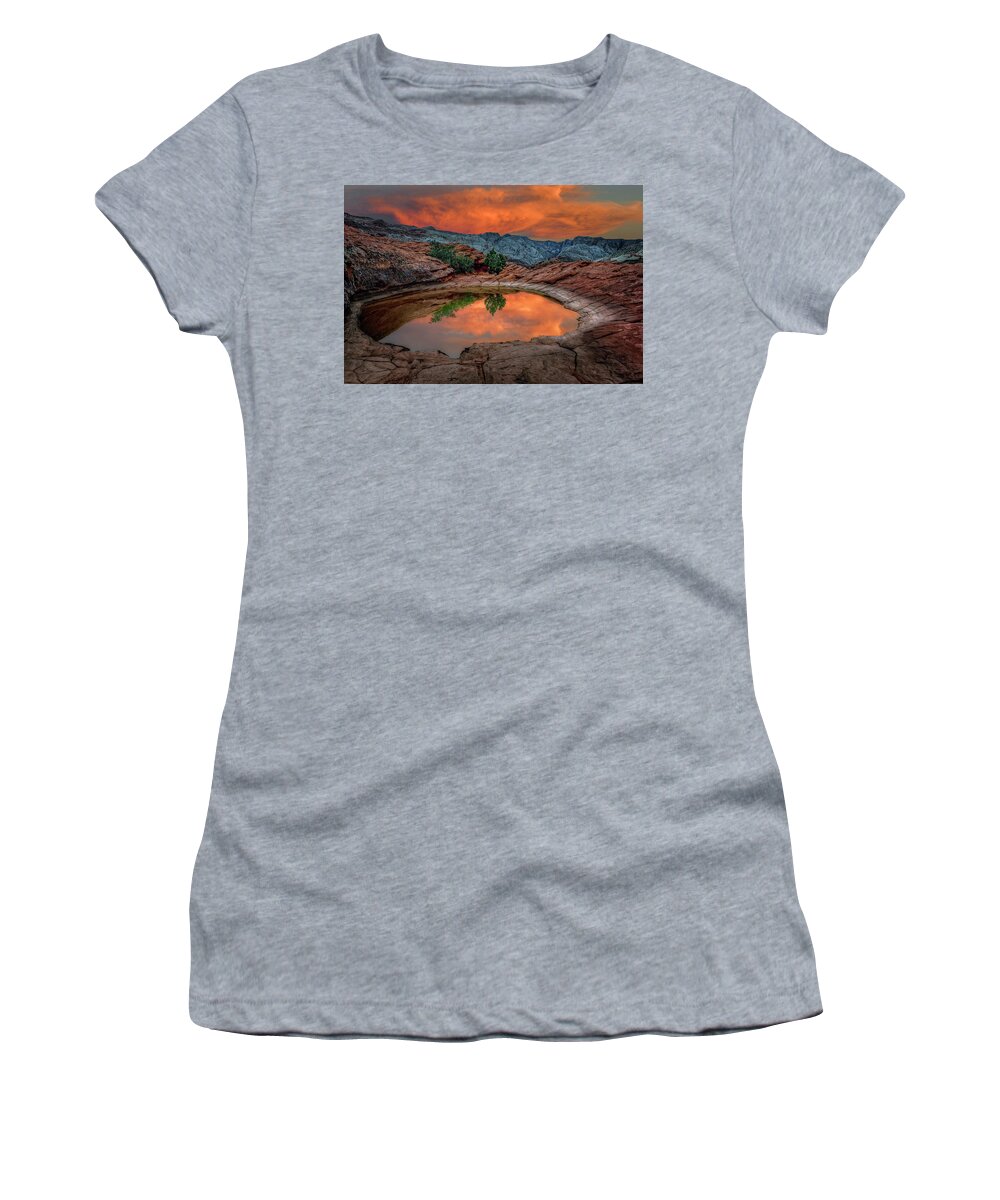 Red Canyon Women's T-Shirt featuring the photograph Red Canyon Reflection by Michael Ash