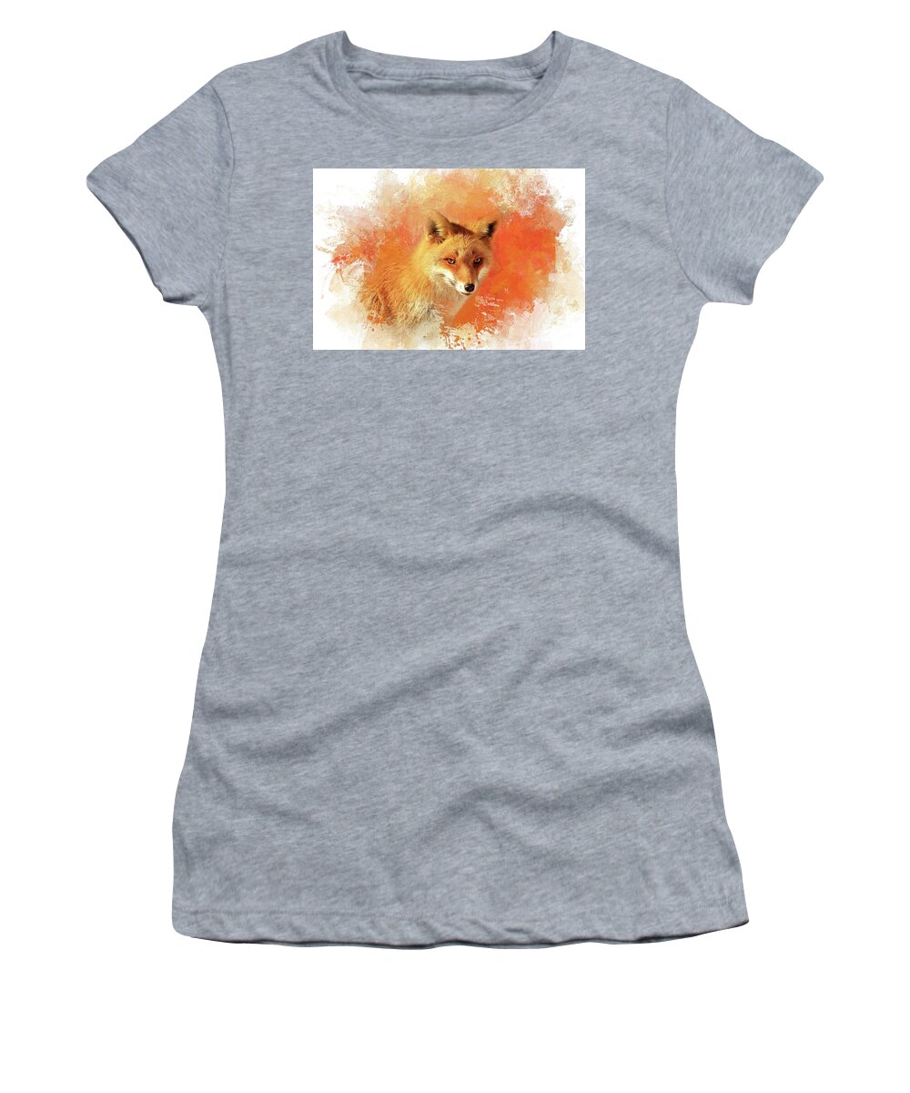 Red Fox Women's T-Shirt featuring the photograph Red Fox by Eva Lechner