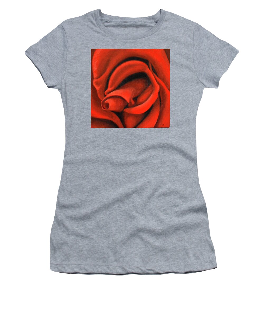 Rose Women's T-Shirt featuring the painting Red Lips by Thu Nguyen
