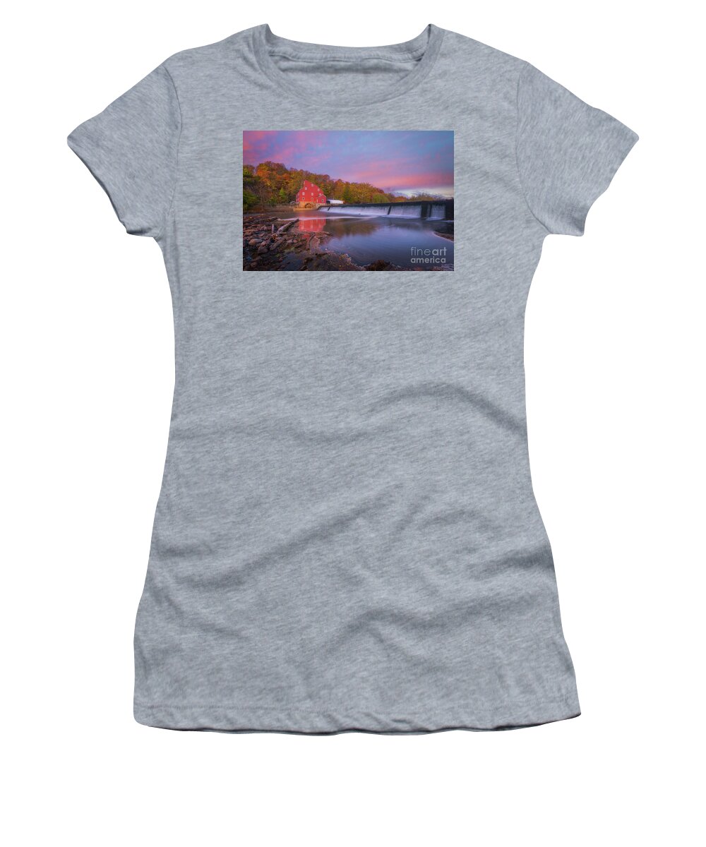 The Red Mill Women's T-Shirt featuring the photograph Red Mill Swirls by Michael Ver Sprill