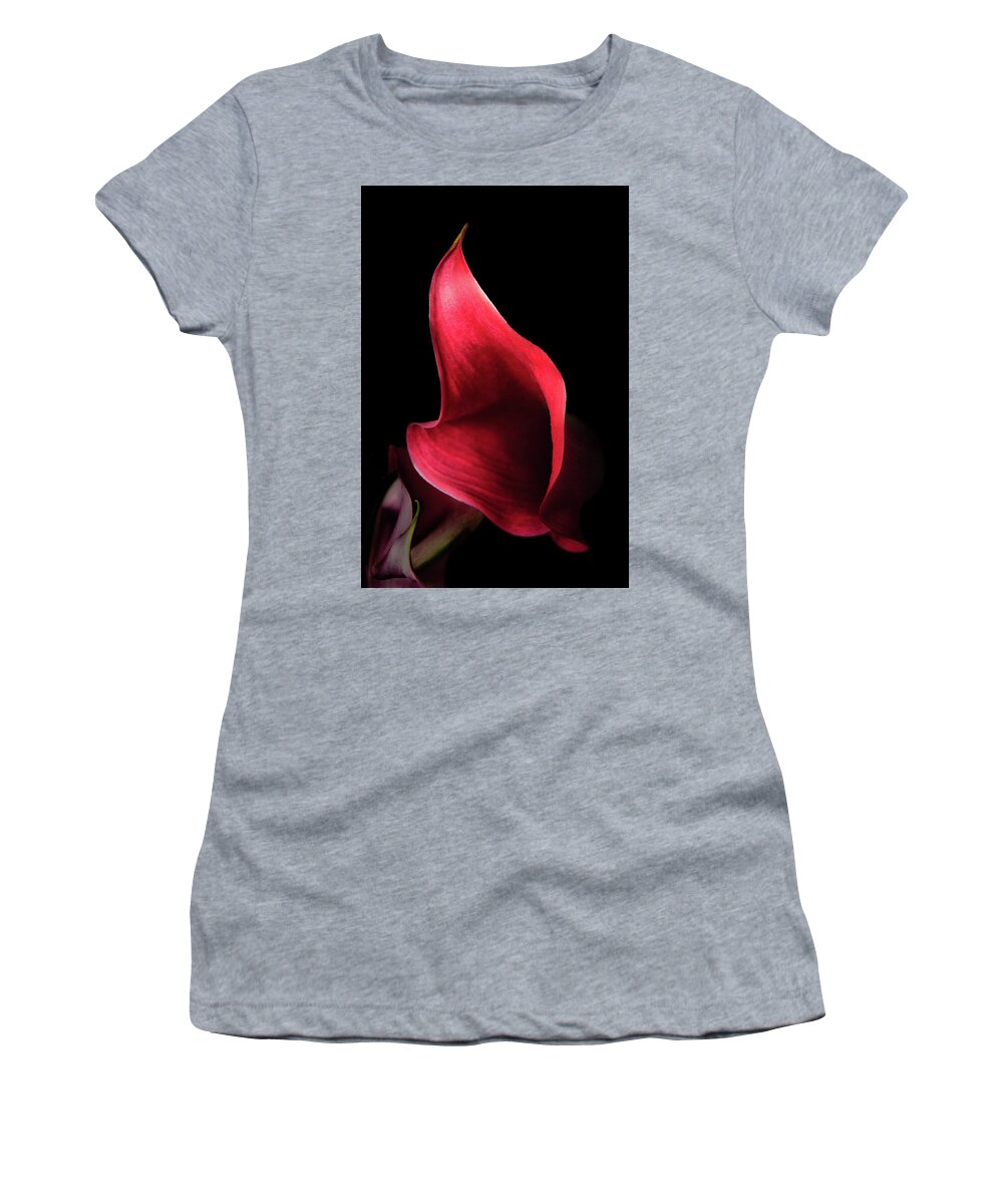 10th Anniversary Women's T-Shirt featuring the photograph Red Passion on Black by Joni Eskridge