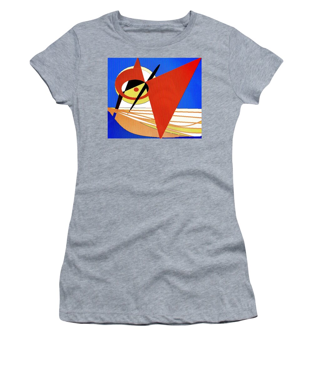 Boat Women's T-Shirt featuring the digital art Red Sails In The Sunset by Ian MacDonald
