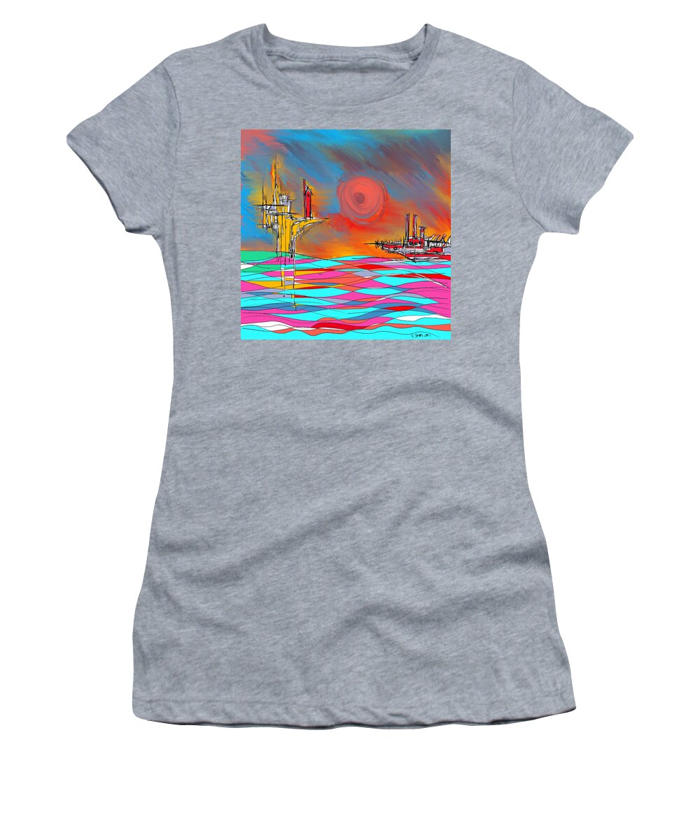 Sea Women's T-Shirt featuring the mixed media Red Sea by Jason Nicholas