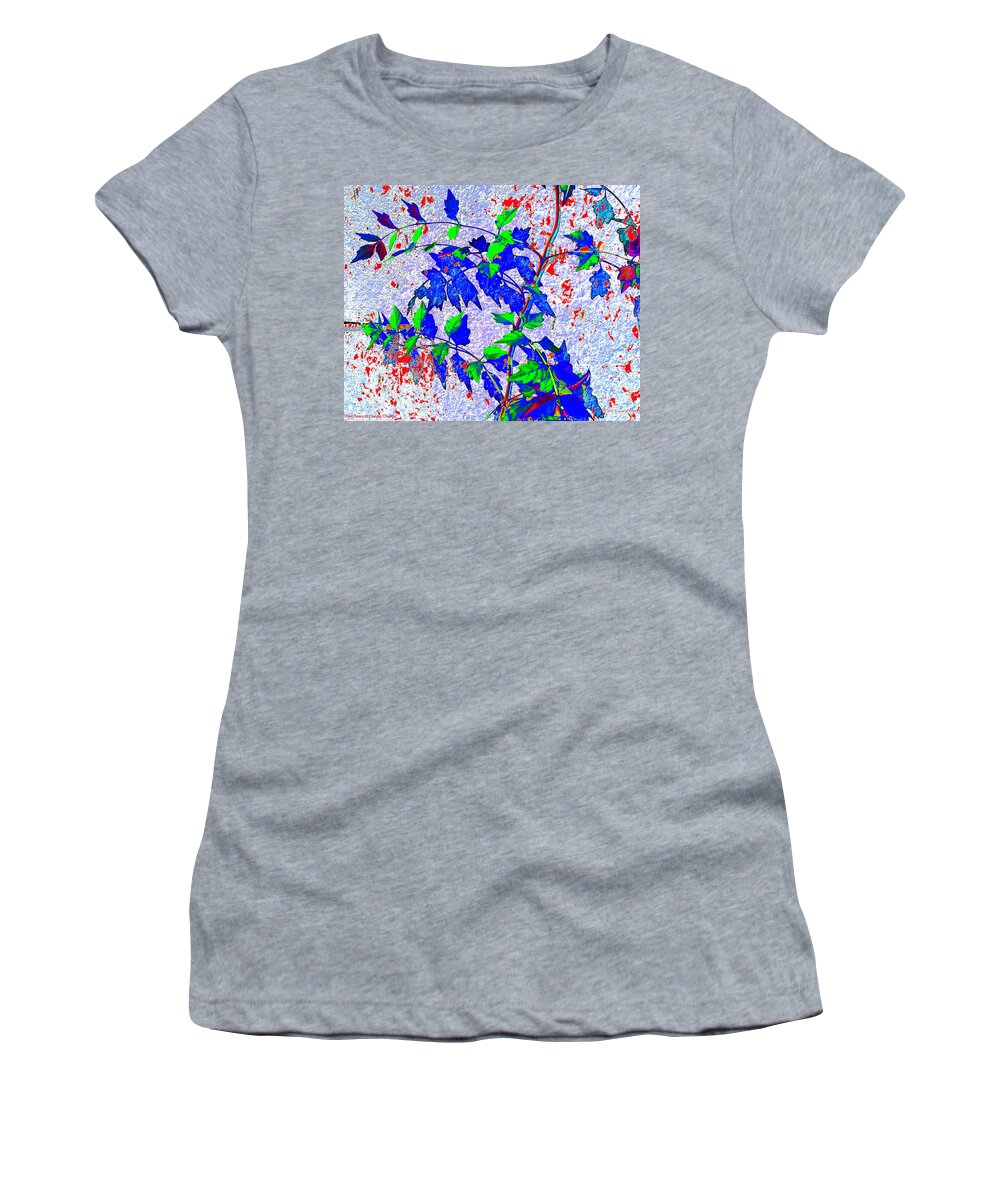 Flower Women's T-Shirt featuring the digital art Red Tears of Climate Change by Larry Beat