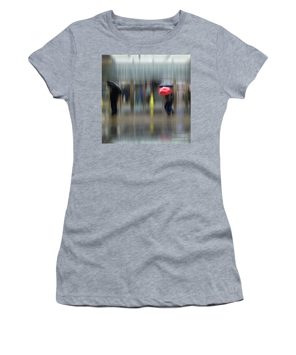 Digital Art Women's T-Shirt featuring the photograph Red Umbrella by LemonArt Photography
