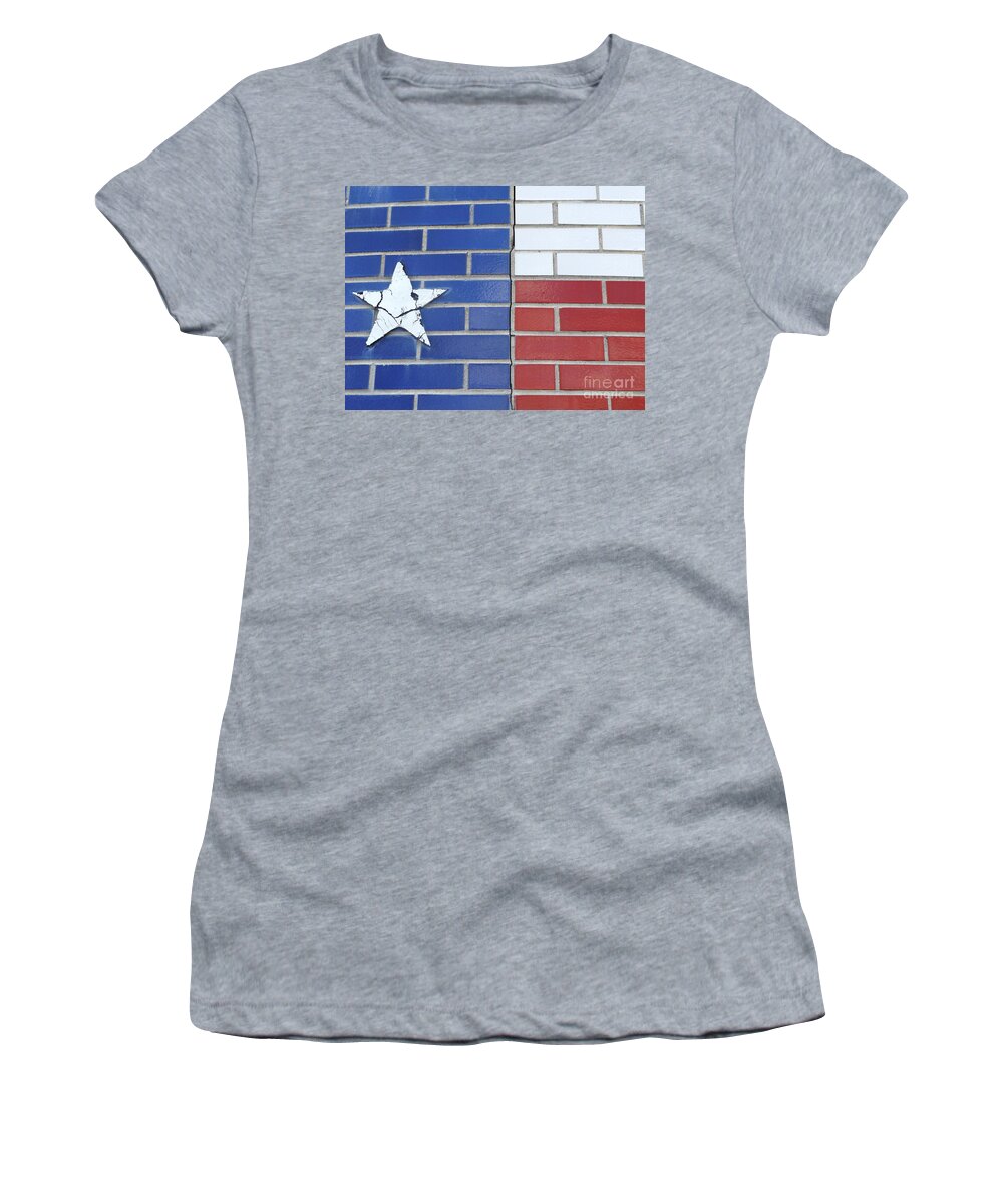 Flag Women's T-Shirt featuring the photograph Red White Blue with Star by Erick Schmidt