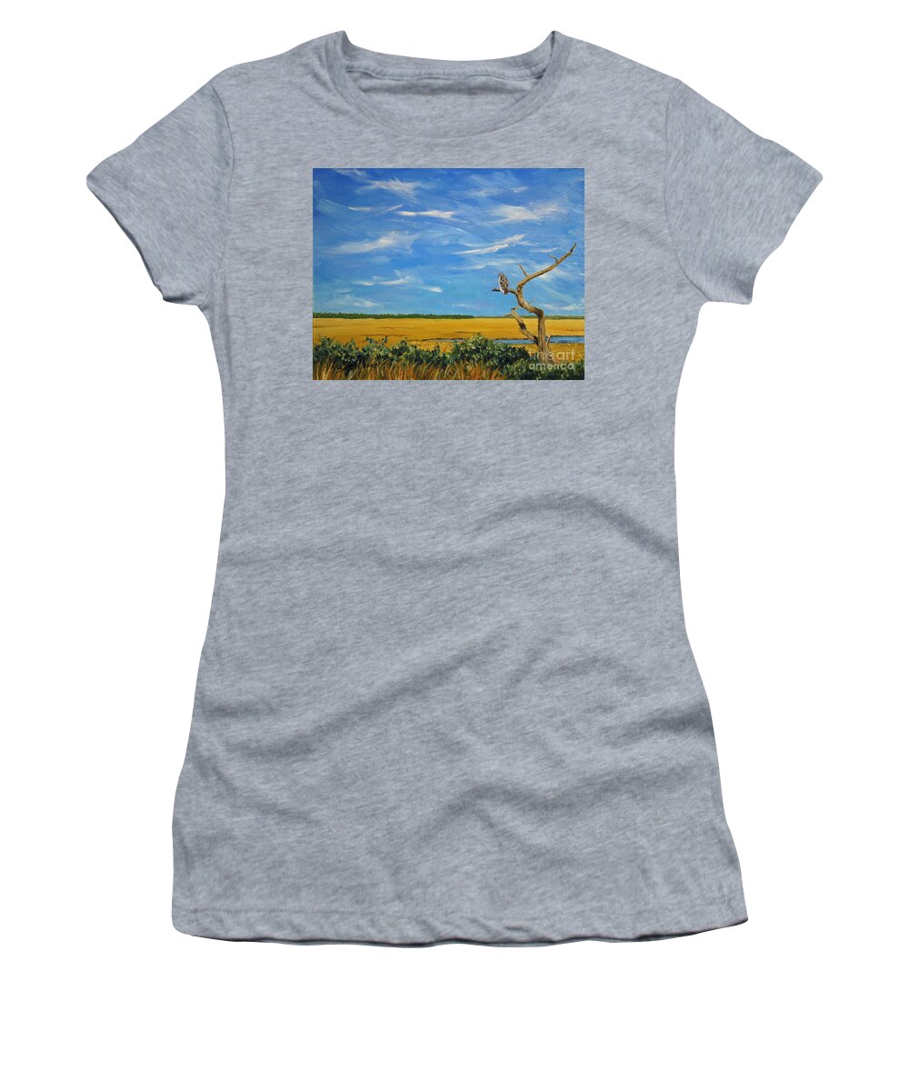 Landscape Women's T-Shirt featuring the painting Redtail by Stanton Allaben