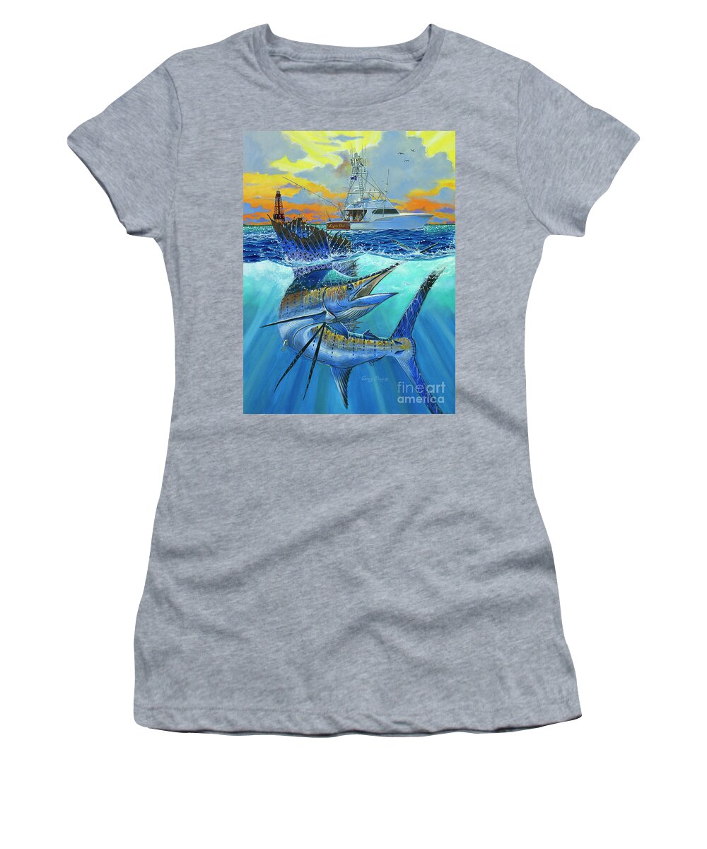Sailfish Women's T-Shirt featuring the painting Reef Cup 2017 by Carey Chen