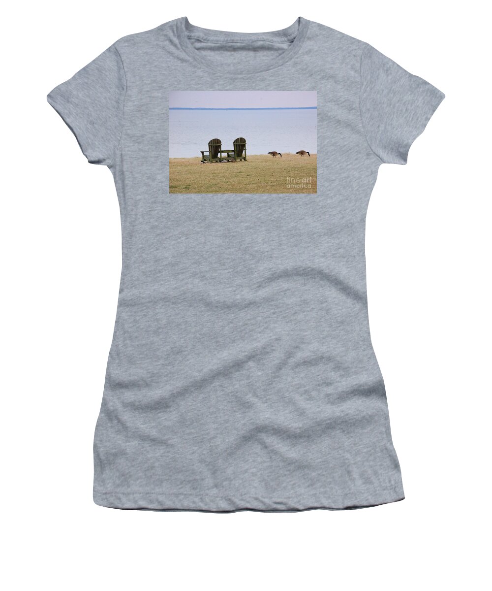 Chairs Women's T-Shirt featuring the photograph Relax by Debbi Granruth