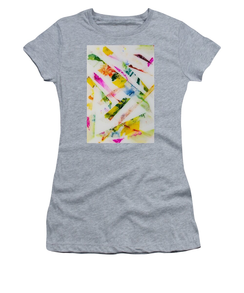 Alcohol Ink Women's T-Shirt featuring the painting Repurposed Tape by Donna Perry