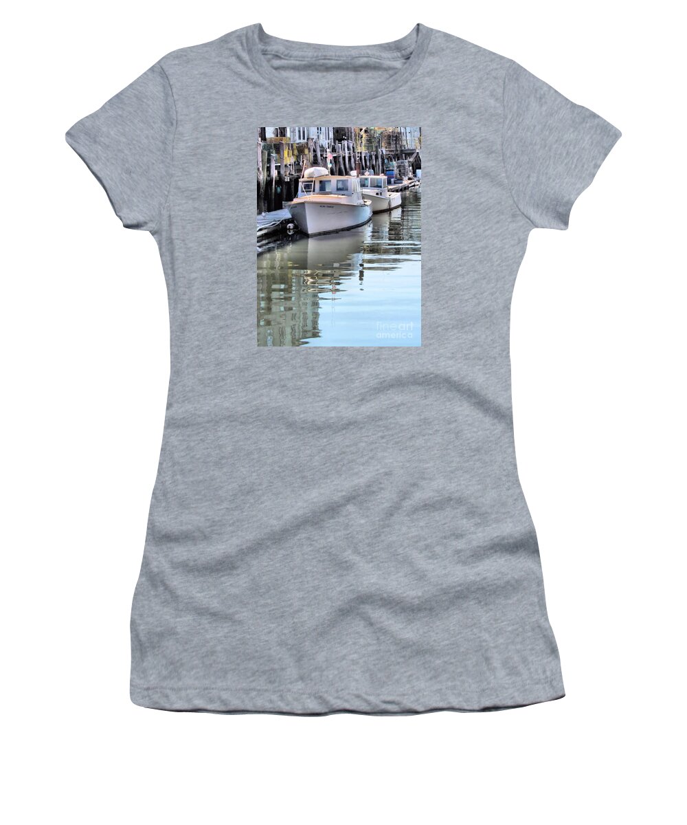 Lobster Boats Women's T-Shirt featuring the photograph Rest Time by Elizabeth Dow