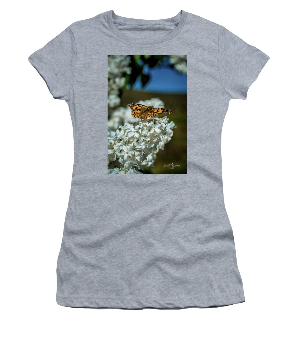 Butterfly Women's T-Shirt featuring the photograph Resting on the Lilac by Steph Gabler