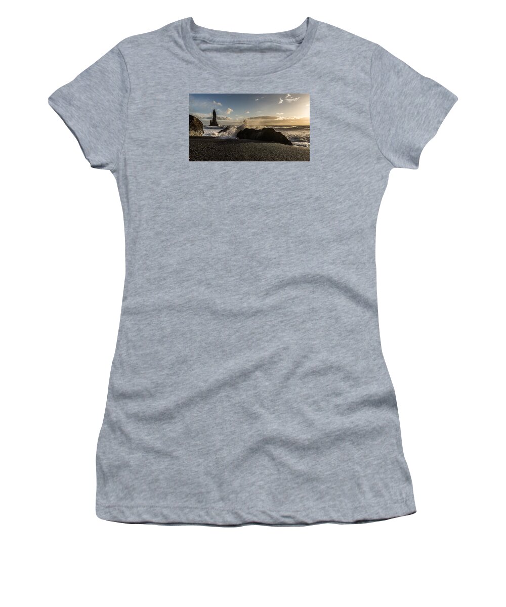 Crash Women's T-Shirt featuring the photograph Reynisdrangar by James Billings