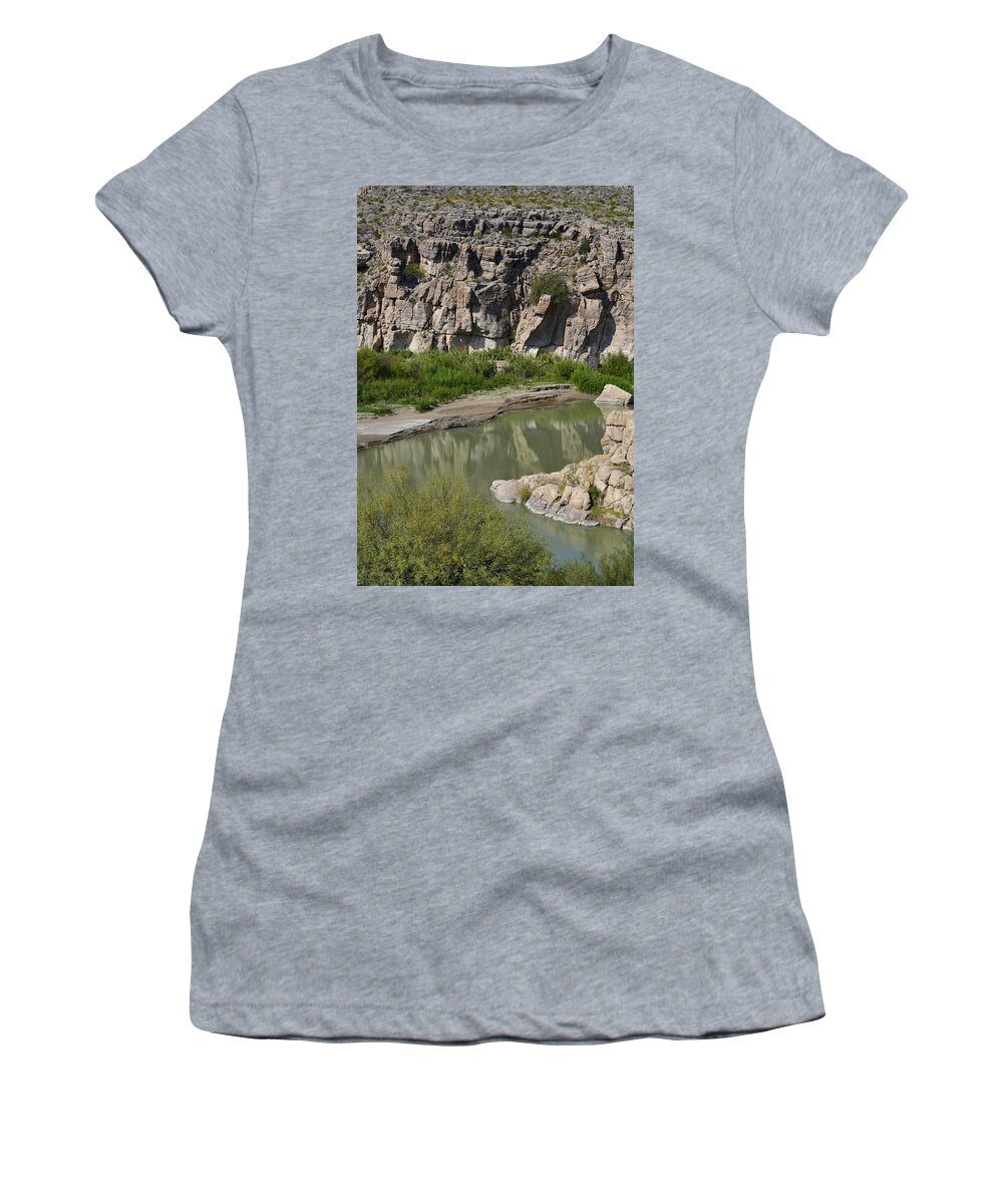 Mexico Women's T-Shirt featuring the photograph Rio Grand River from Boufquillas by Nadalyn Larsen