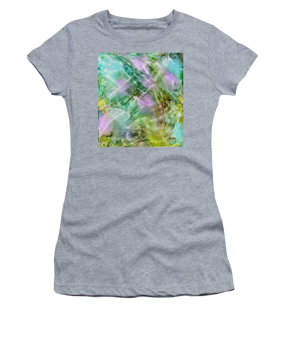 Light Women's T-Shirt featuring the painting Ripples On Water by Susan Kubes