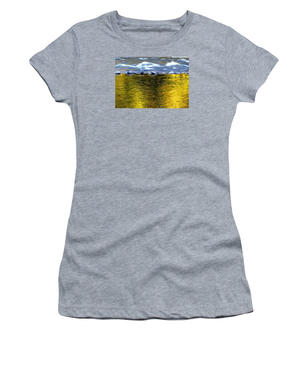 Abstract Women's T-Shirt featuring the photograph River And Gold by Michael Ramsey