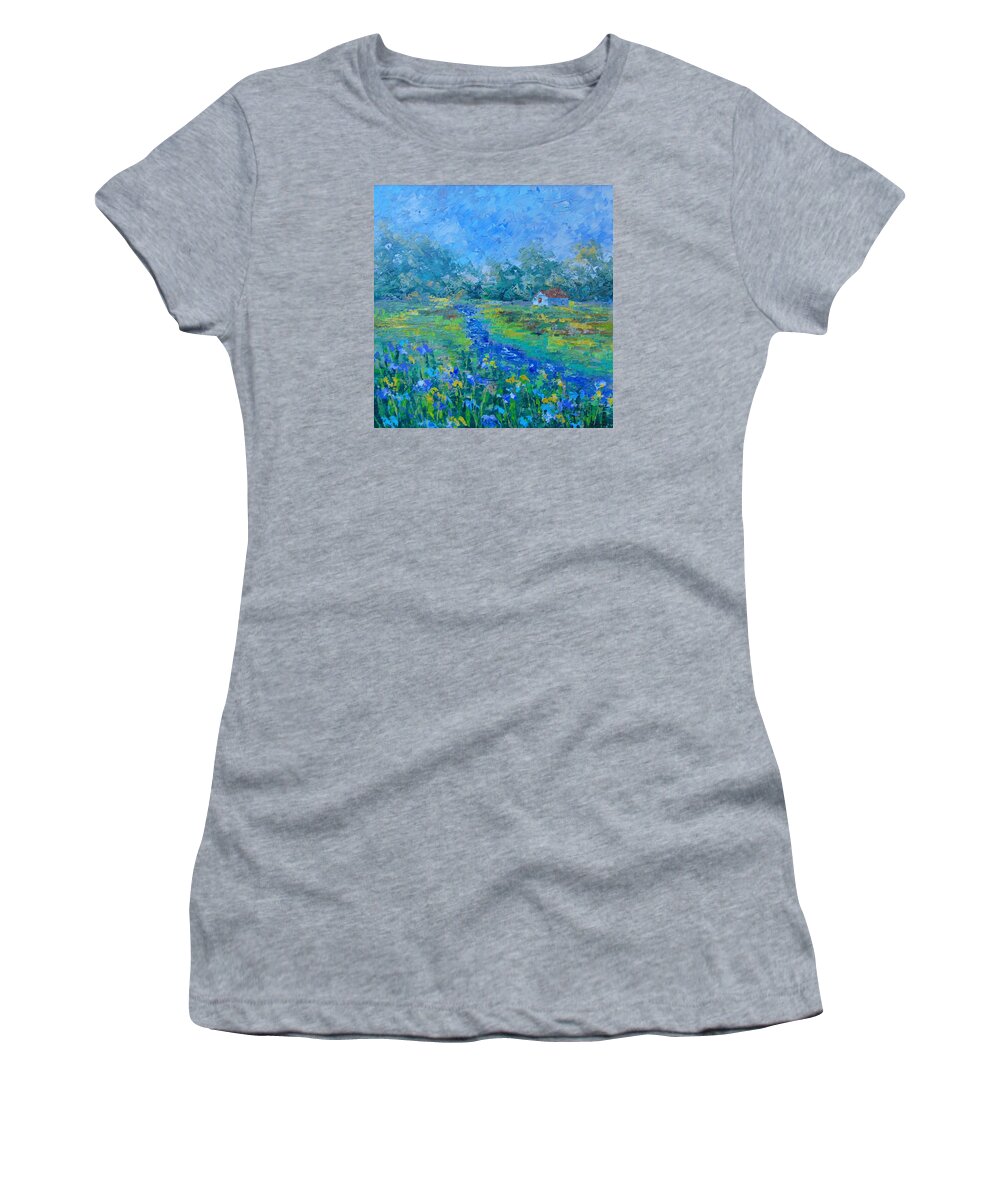 Landscape Women's T-Shirt featuring the painting River of South of France by Frederic Payet