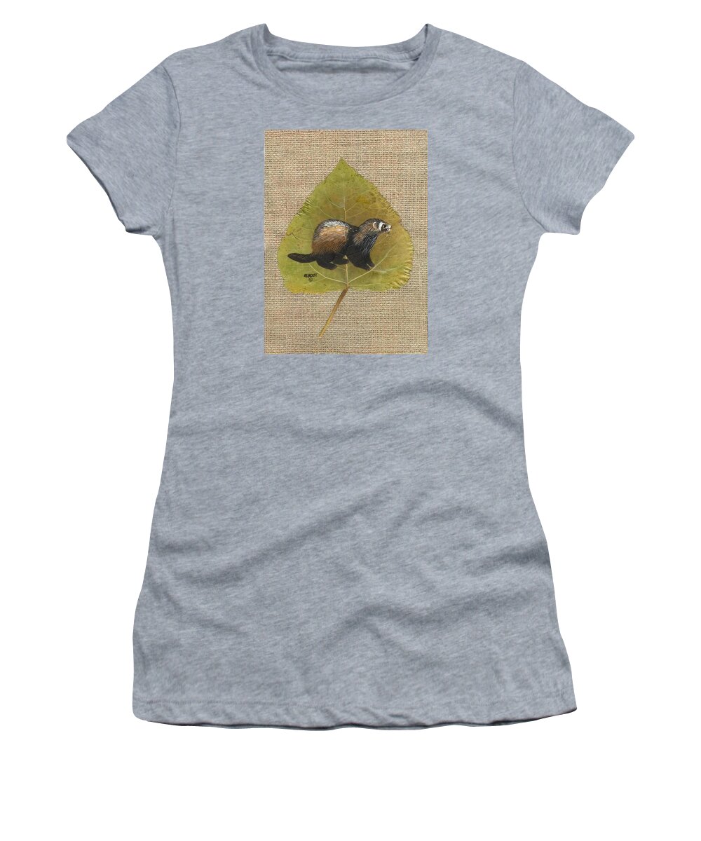 Wildlife Women's T-Shirt featuring the painting River Otter by Ralph Root