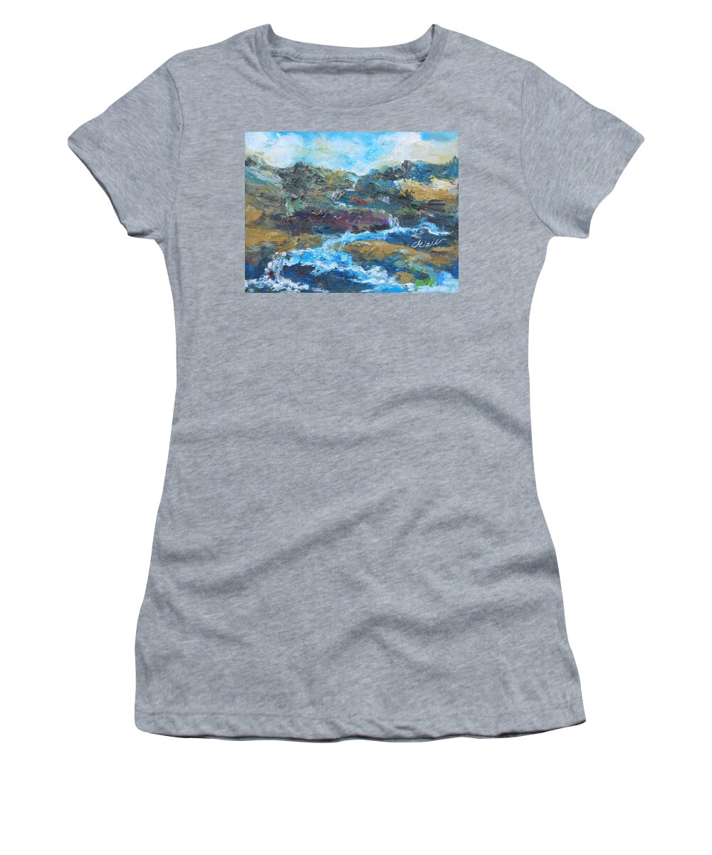 Countryside Women's T-Shirt featuring the painting River Rapids 2 by L R B